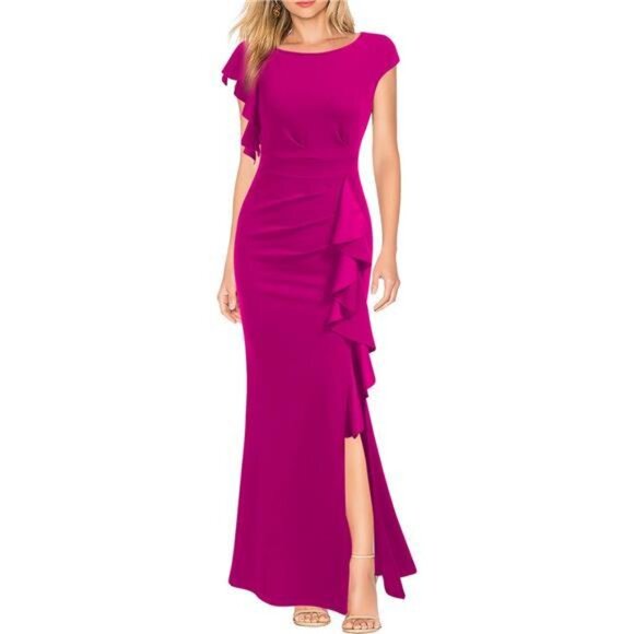 Women's Split Bodycon Mermaid Evening Cocktail Long Dress - Picture 1 of 1
